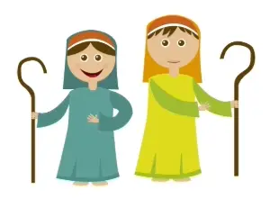 Clip-art of two young shepherds