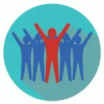 Circle with volunteers
